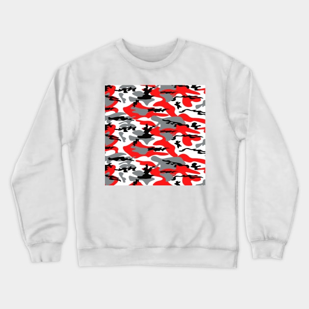 Red and black Camo pattern Camouflage Crewneck Sweatshirt by Tshirtstory